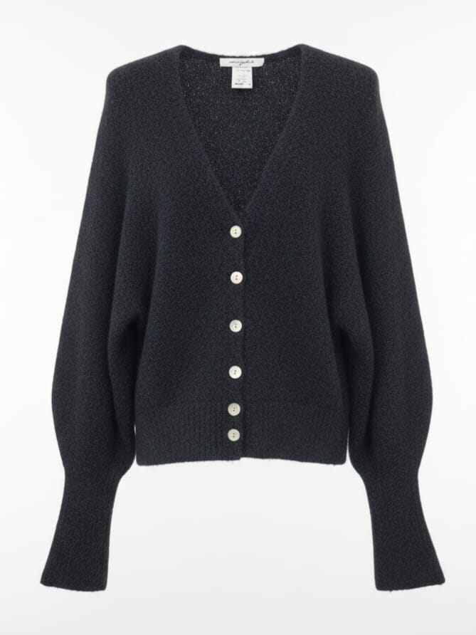 Stella – Cardigan in alpaca morbido Nero donna