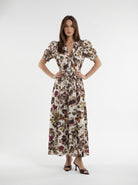 Abito Ofelia - Fiori Marrone donna