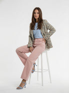 Giacca Vittoria monopetto fantasia -rosa donna