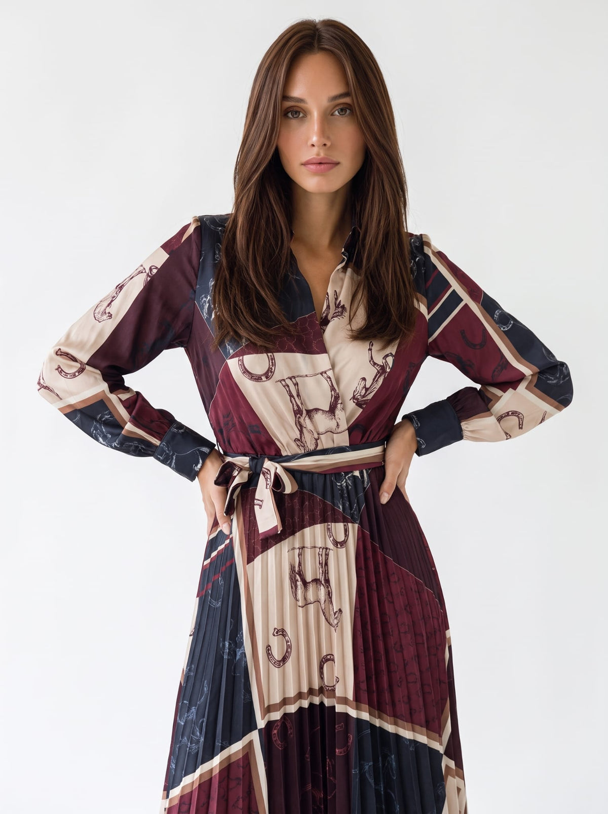 Abito Nerine – Fantasia Equestre Bordeaux/Blu Abito donna