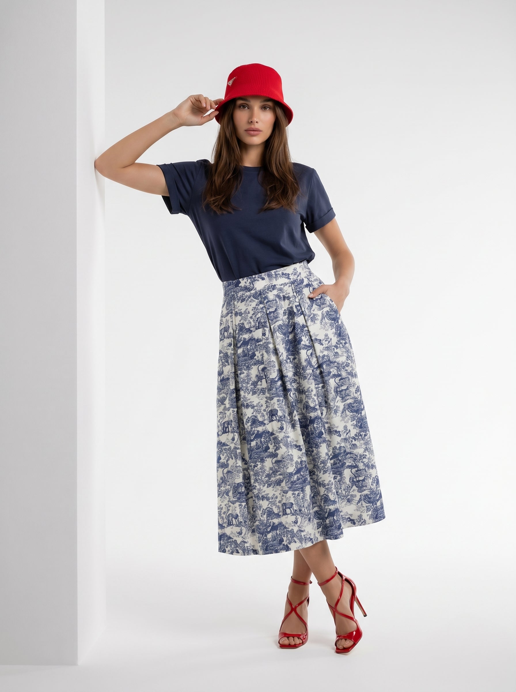 Gonna Fiora - Toile de jouy Blu donna