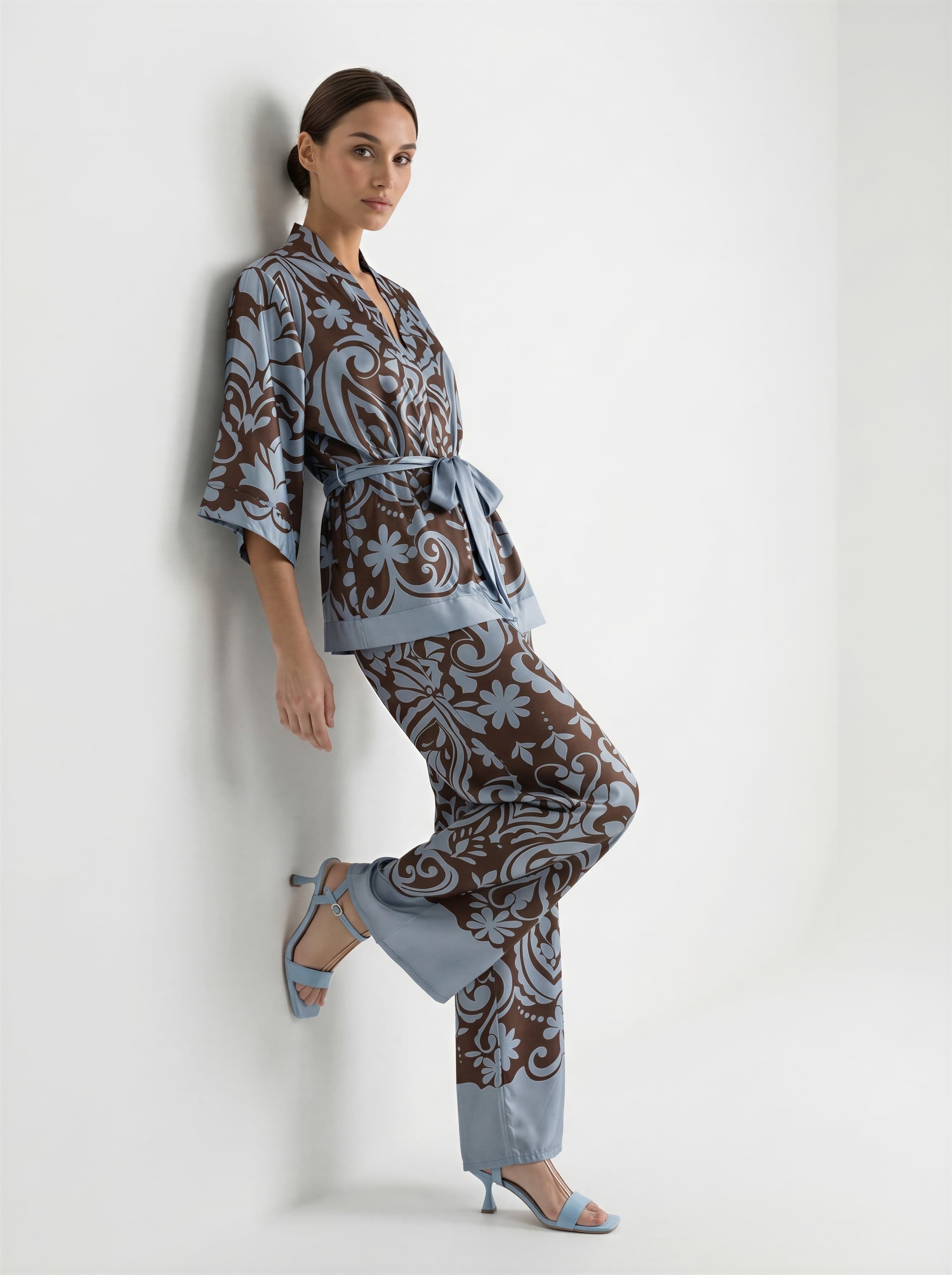 Coordinato Velmira - Azzurro e marrone donna