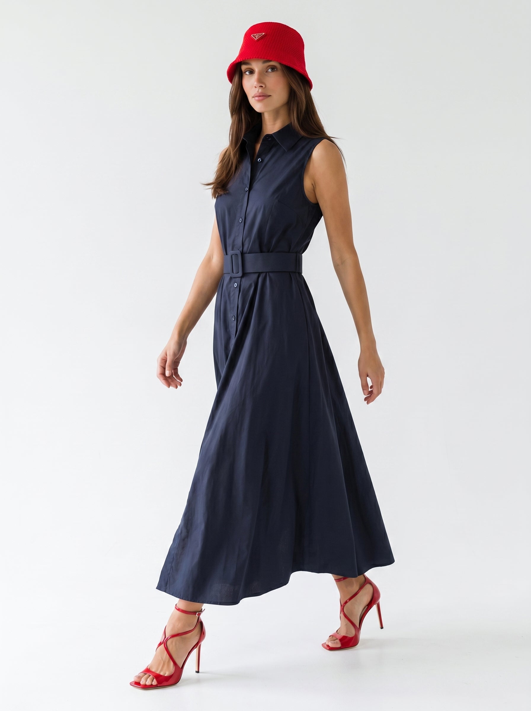 Abito Chemisier Olive - Blu donna