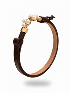Cintura Perla in vera pelle con fibbia gioiello donna
