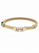 Cintura Perla in vera pelle con fibbia gioiello donna