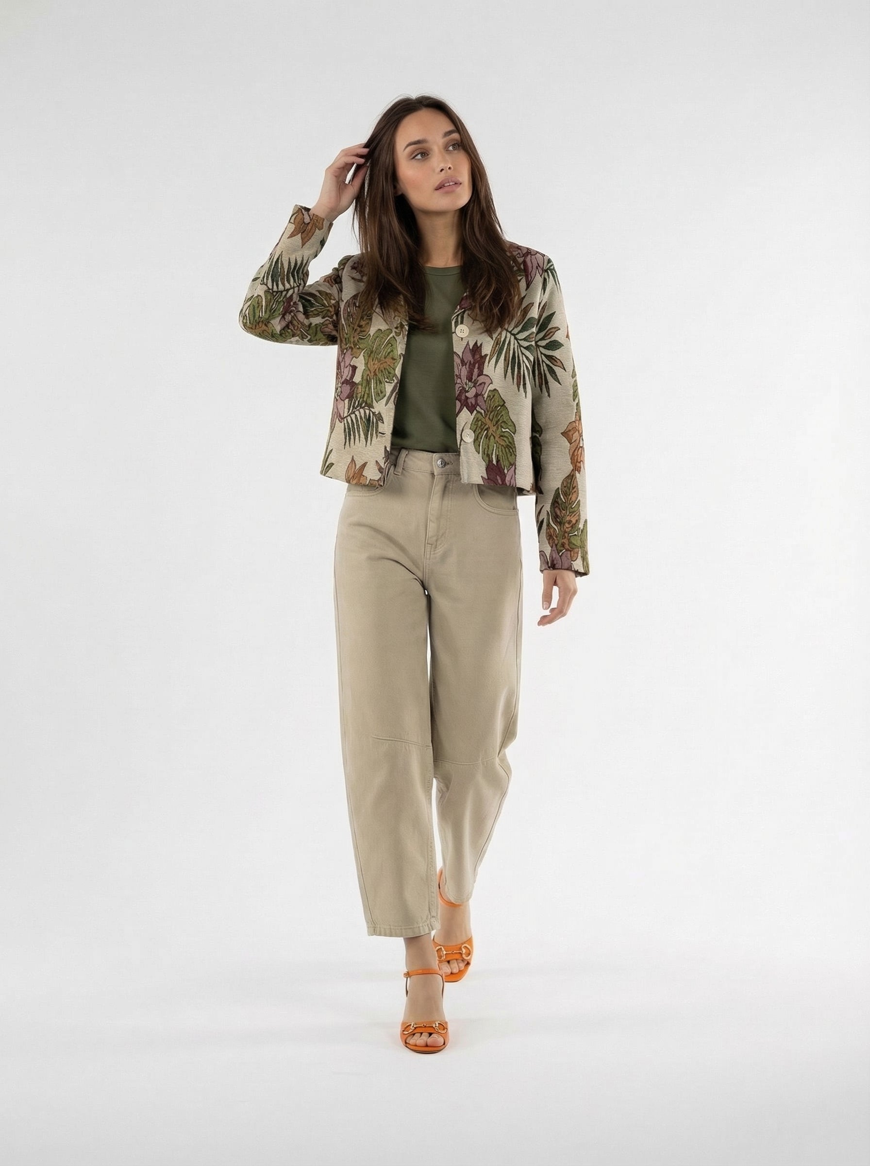 Blazer Camille jacquard floreale – Floral Tropical donna