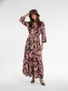 Abito Florelle chemisier in mussola - Marrone rosa donna