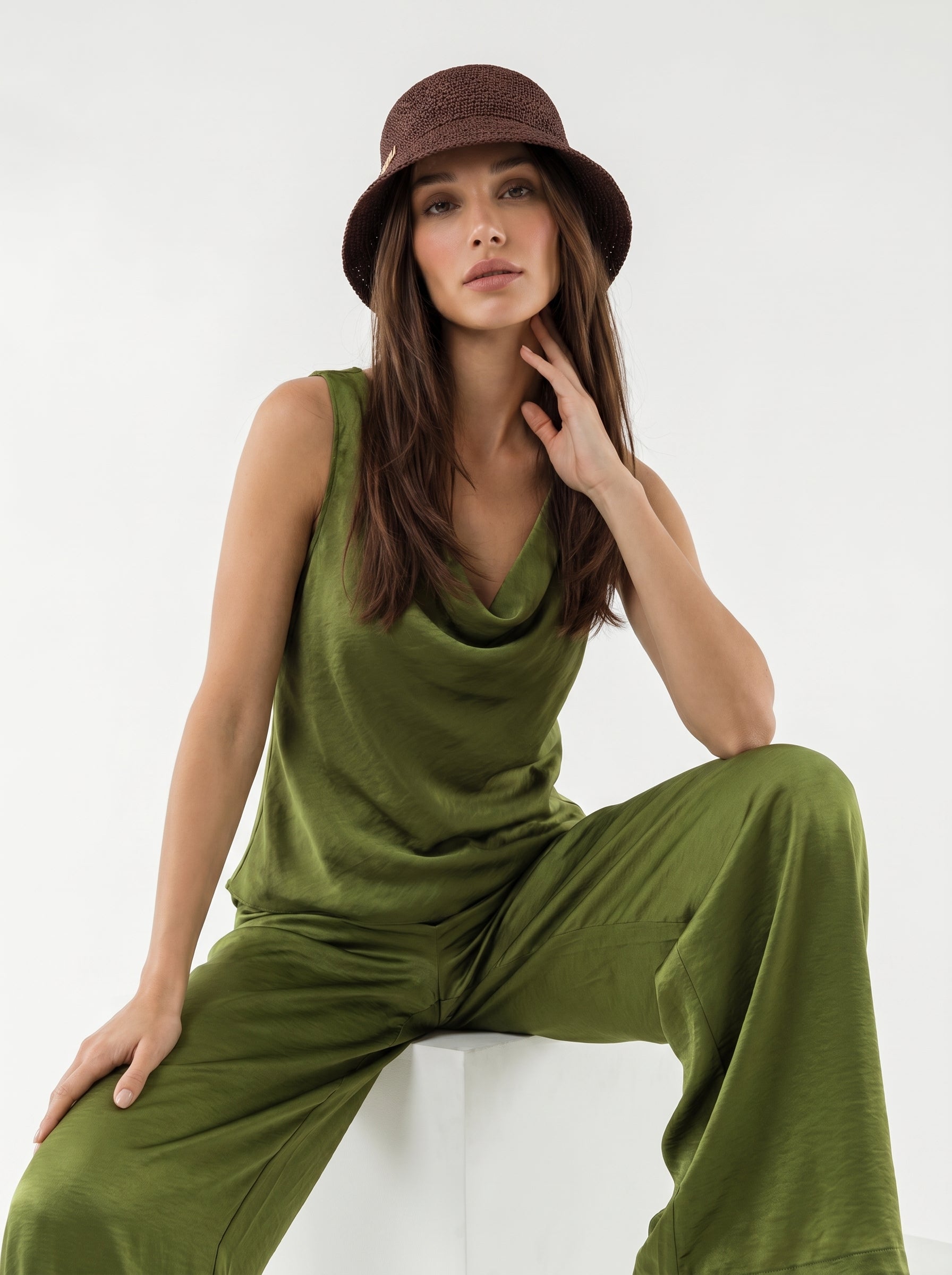 Coordinato Aurora - Verde oliva donna