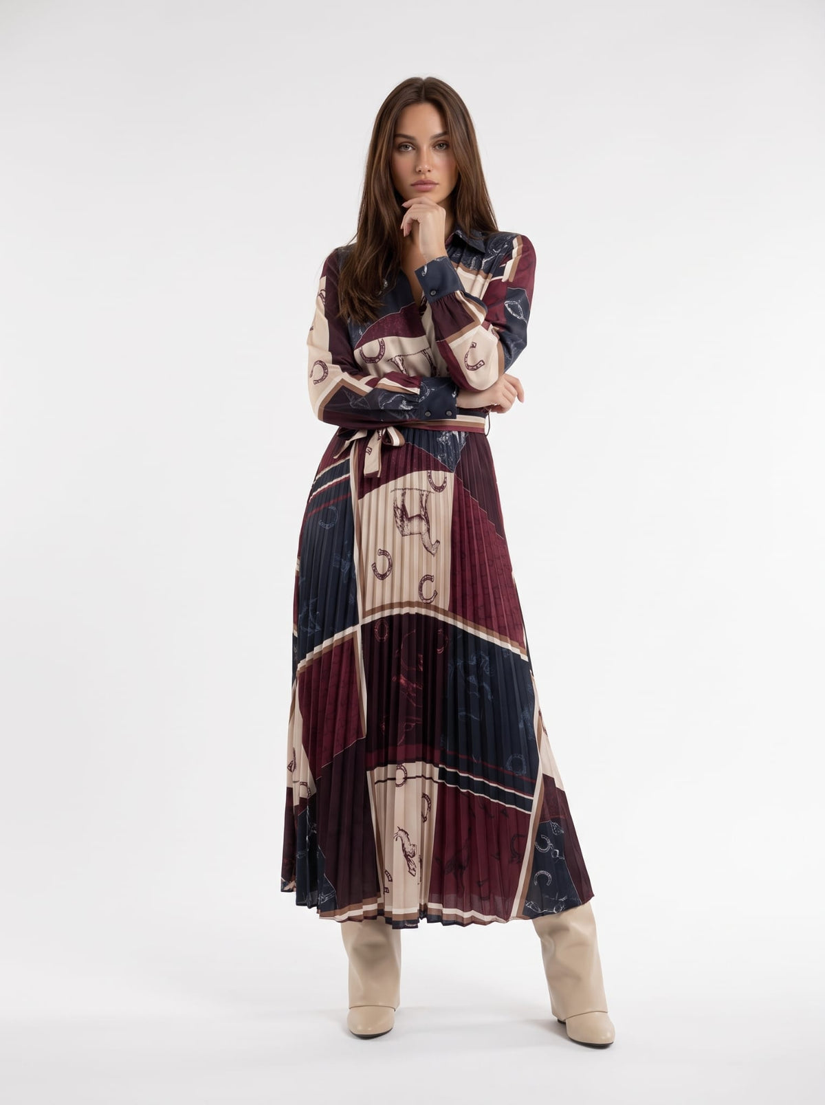 Abito Nerine – Fantasia Equestre Bordeaux/Blu Abito donna