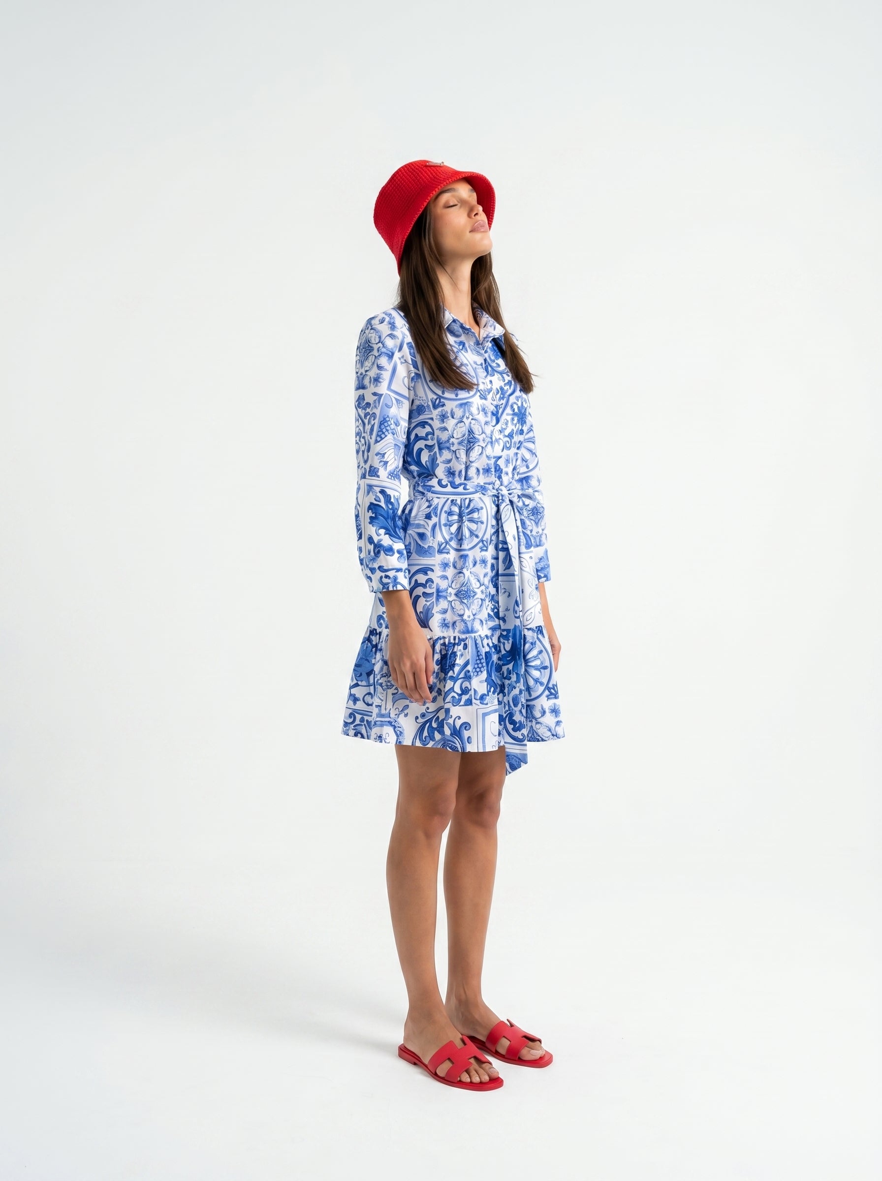 Abito Florelle midi - Amalfi Blu donna