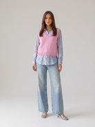 Gilet Olivia scollo a V – Rosa baby donna