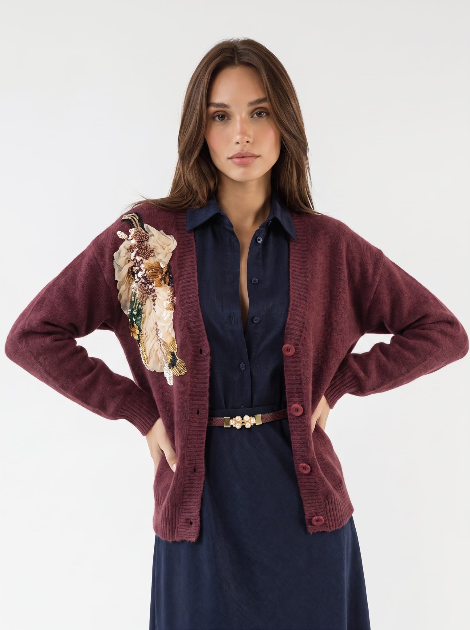 Cardigan Zafira - Bordeaux Cardigan donna