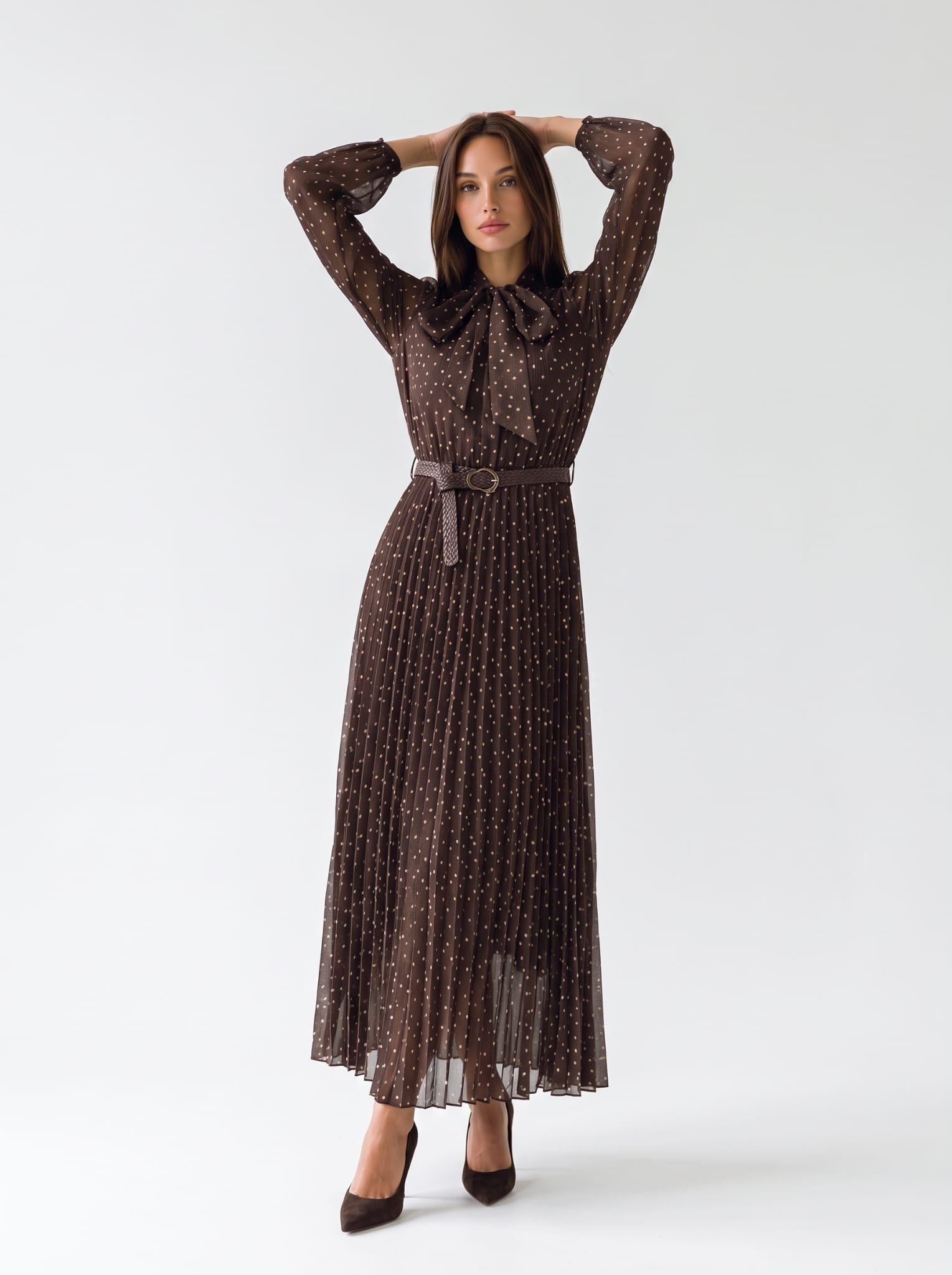 Abito Céliane – Marrone a pois Abito donna