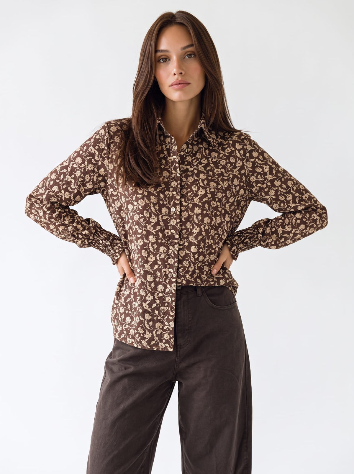 Camicia Sidra – Fantasia Cacao/Panna Camicia donna