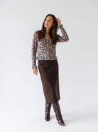 Cardigan Amaris - Animalier Marrone Cardigan donna
