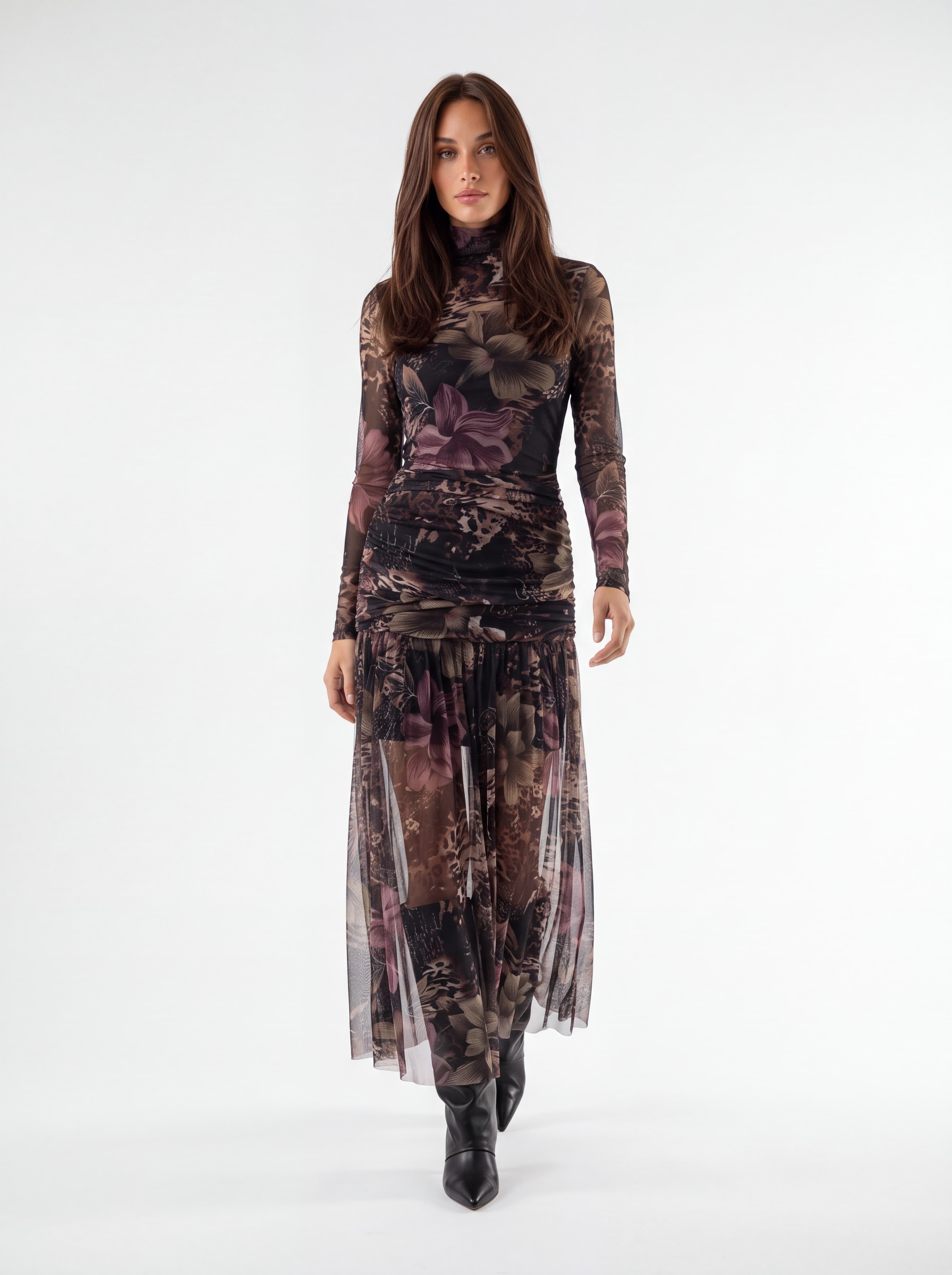 Abito Isabeau – Nero / Animalier Abito donna