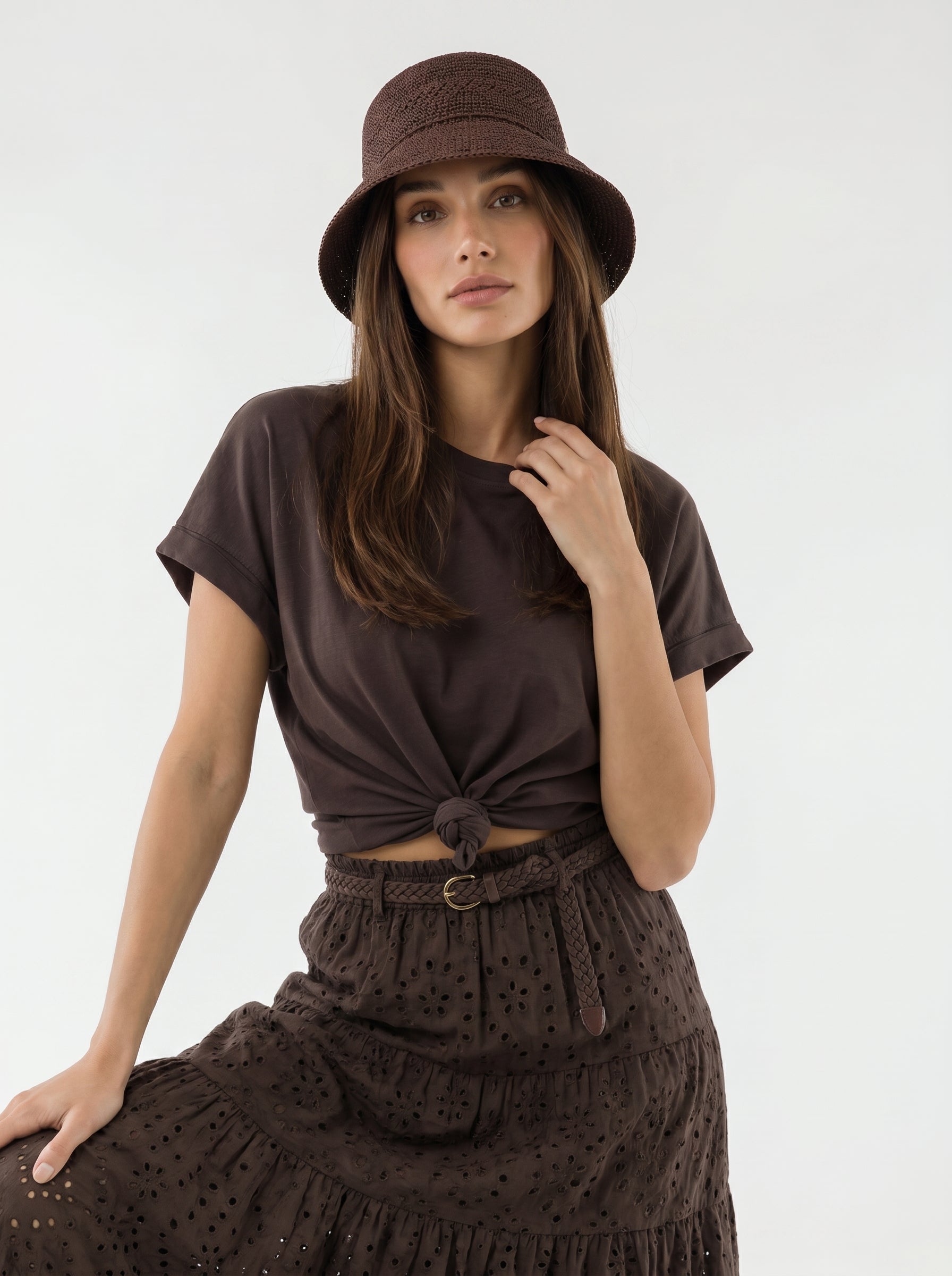 T-Shirt Clotilde - Marrone donna