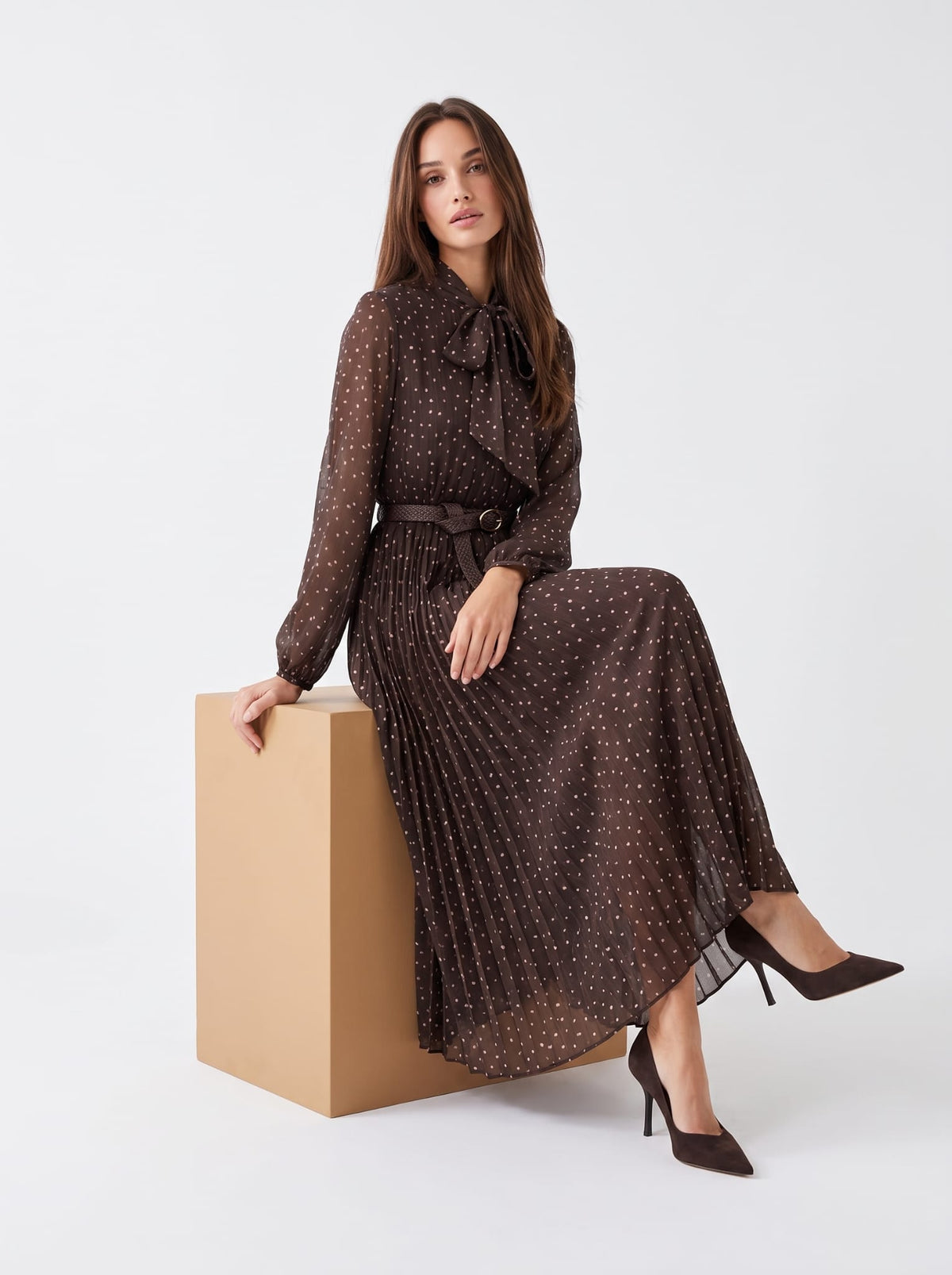 Abito Céliane – Marrone a pois Abito donna