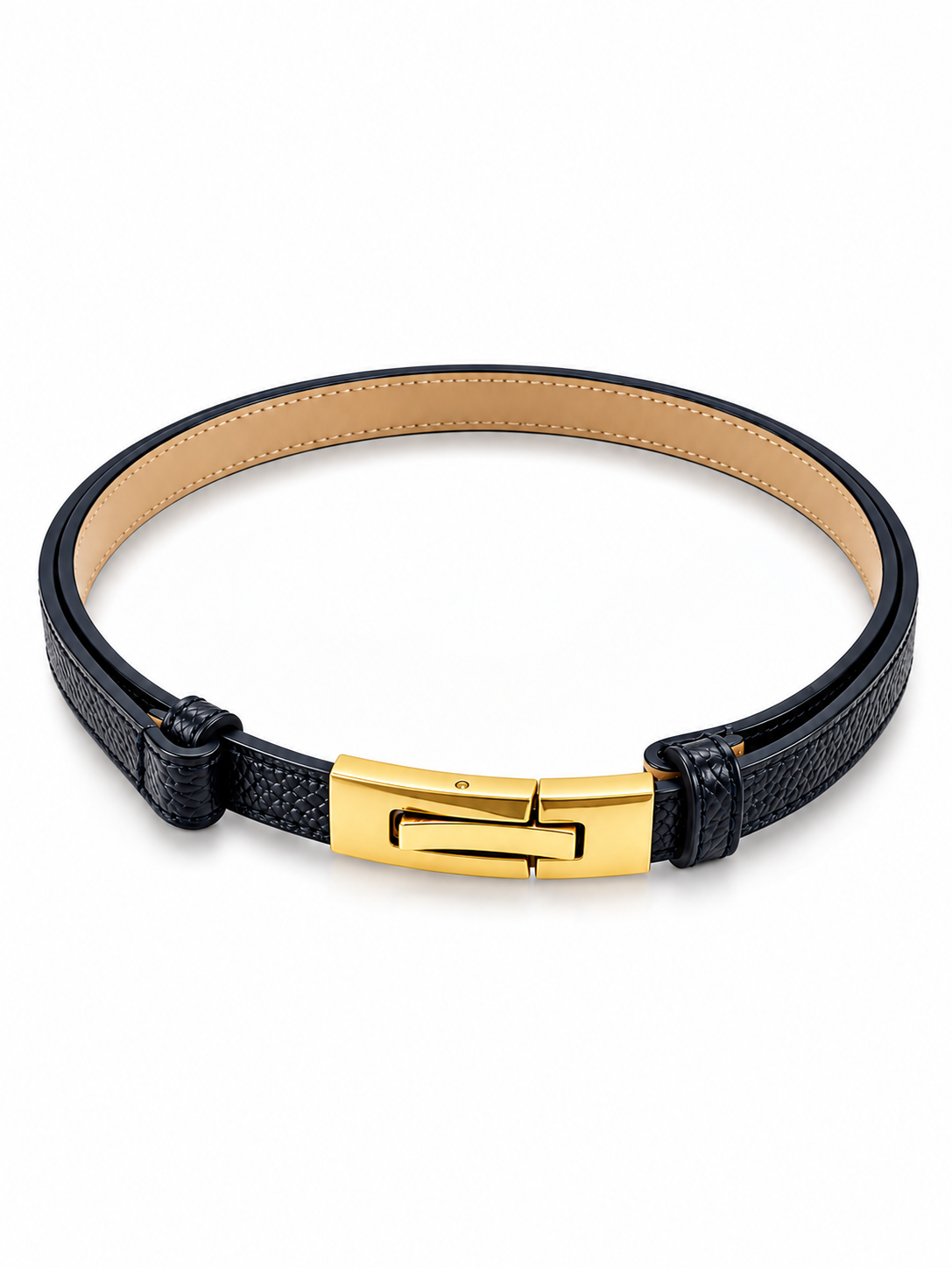 Cintura Elin in vera pelle con fibbia clip – donna
