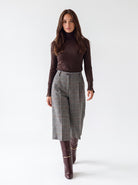 Bermuda Céleste – Principe di Galles Grigio-Bordeaux Pantalone donna