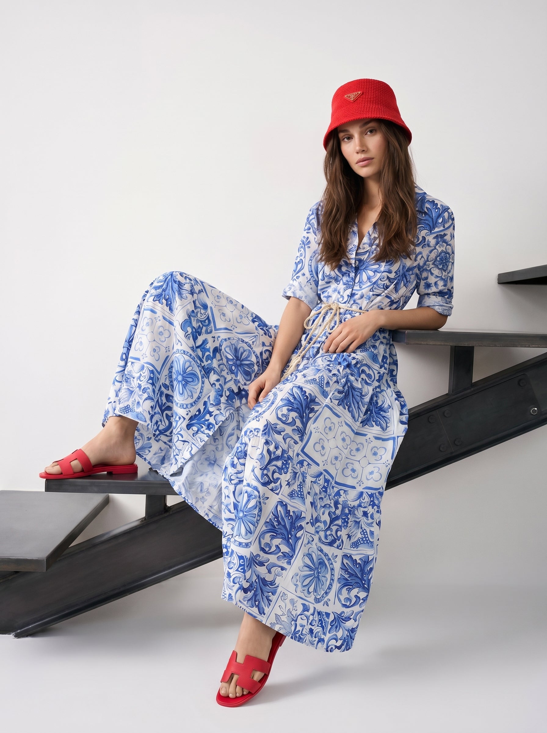 Abito Florelle Amalfi - Blu donna