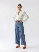 Jeans Maya wide leg – Denim medio donna