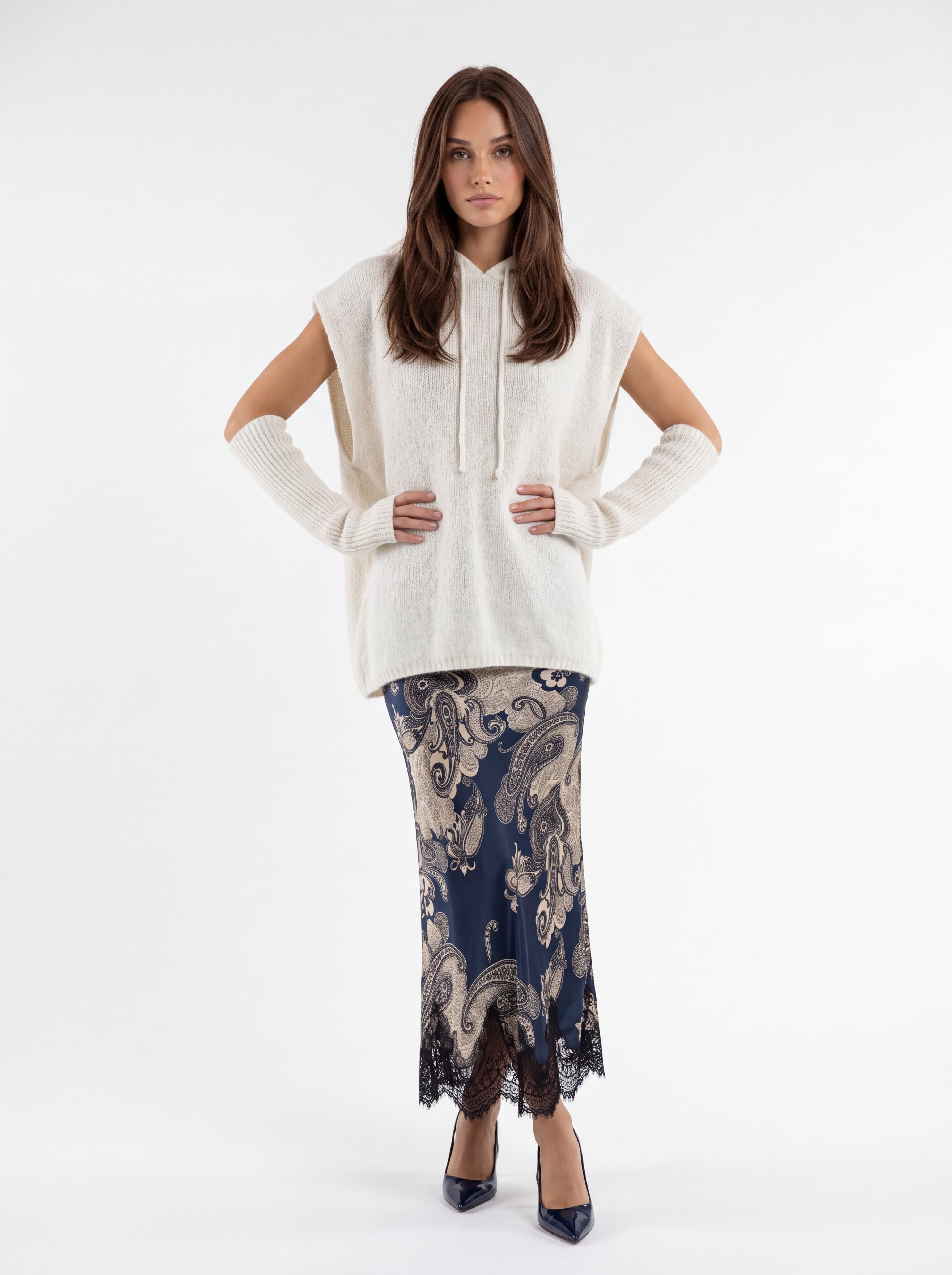 Maxi Pull Orielle – Bianco Maglia donna