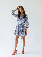 Abito Florelle midi - Toile de jouy blu donna