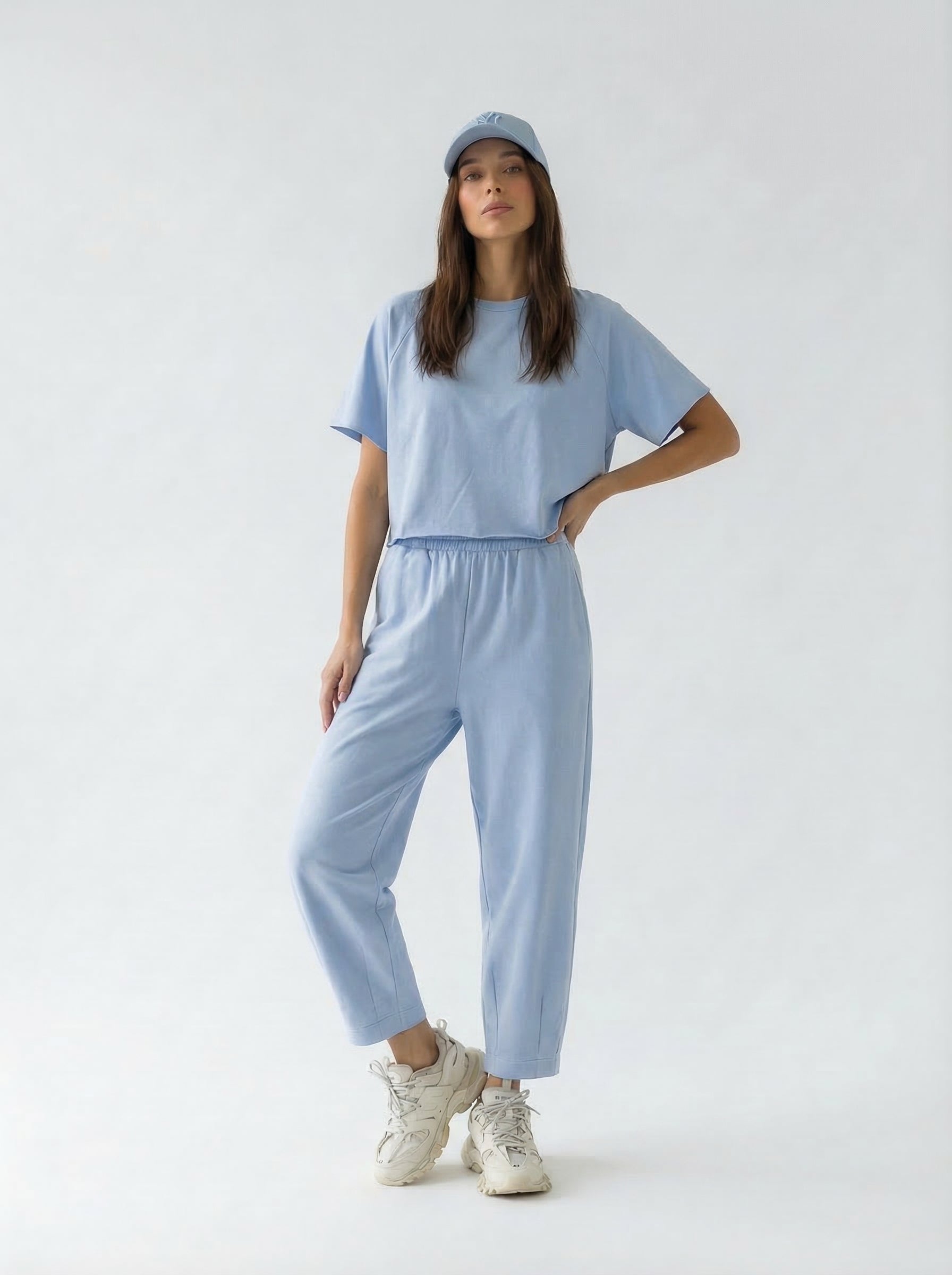 Maglia Cairo oversize con manica ampia – azzurro donna