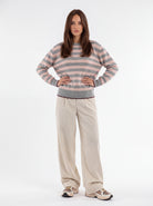 Pullover Roxane – Rosa Cipria / Grigio Mélange Maglia donna