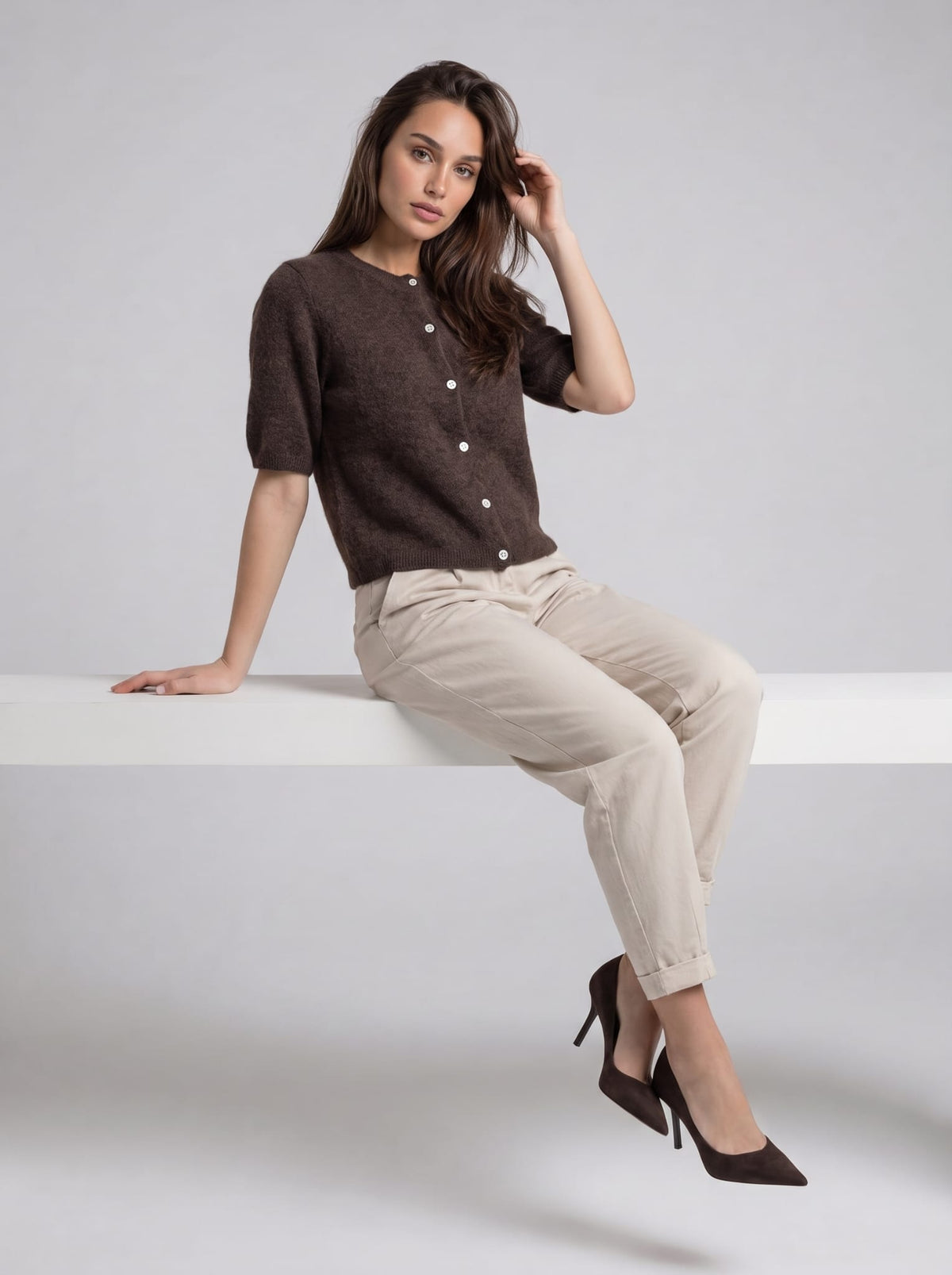Cardigan Evania – Marrone Cardigan donna