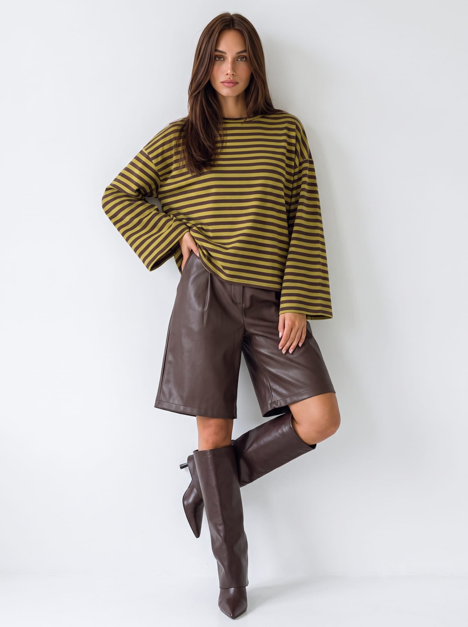 T-Shirt Mariselle – Verde/Marrone T-Shirt donna