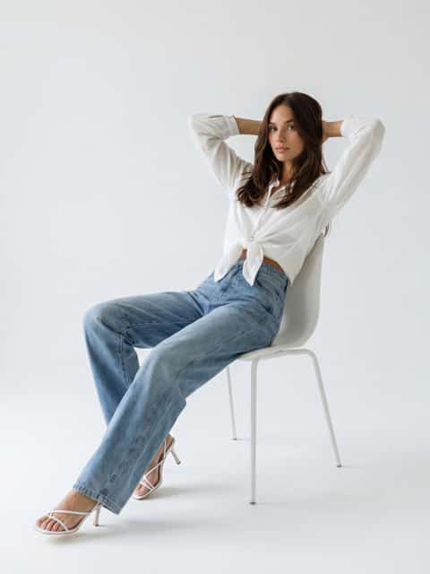 Camicia Nayla fluida con nodo – burro donna