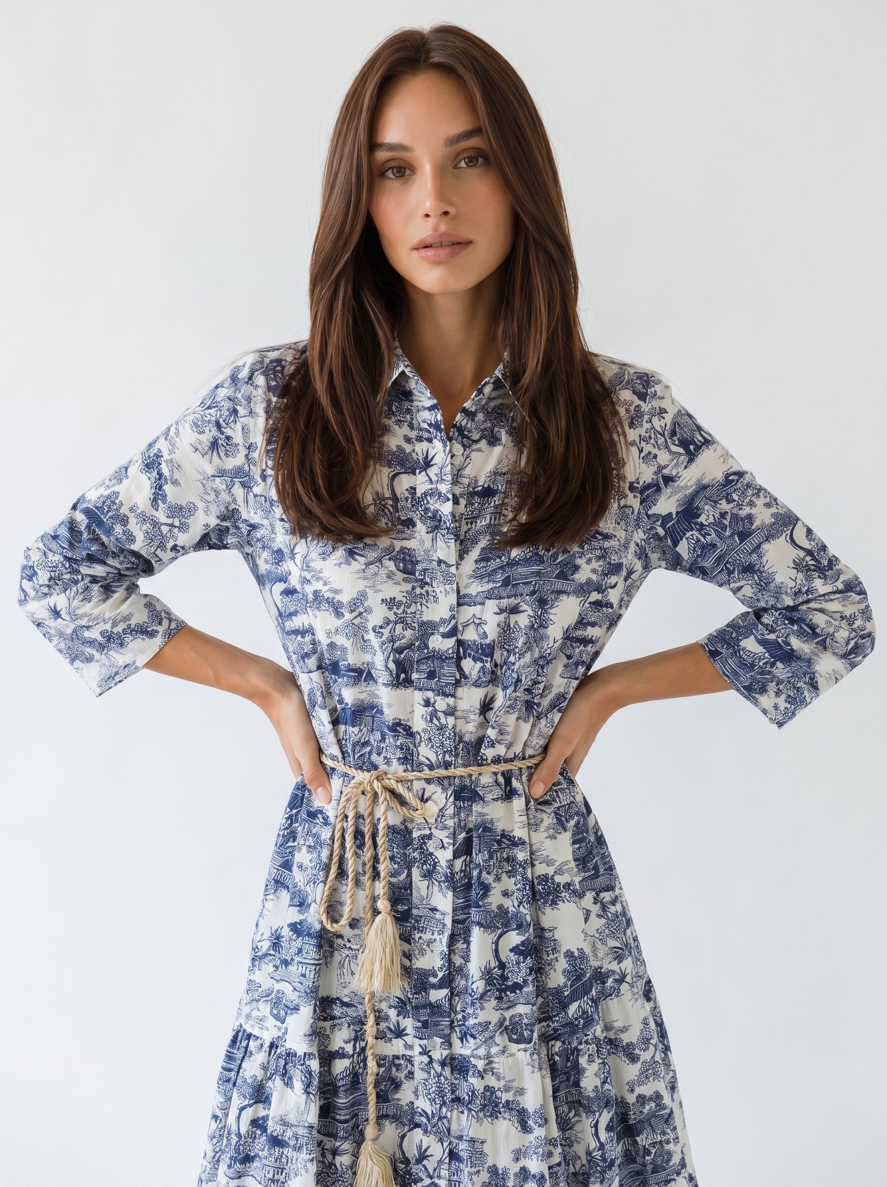 Abito Florelle chemisier in mussola - Toile de jouy donna