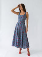 Abito Sakura - Blu con Ciliegine donna
