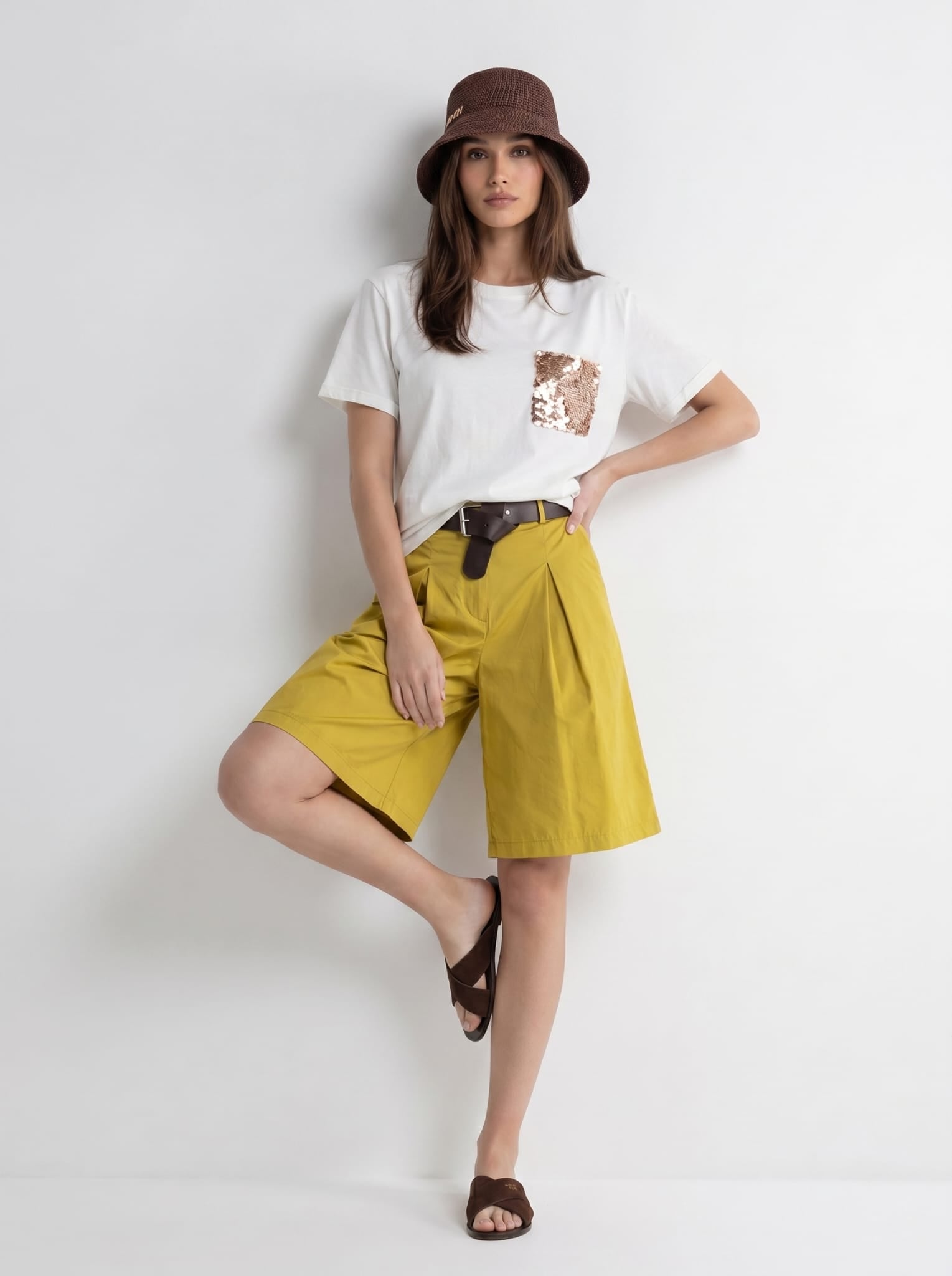 Bermuda Capri - Senape donna