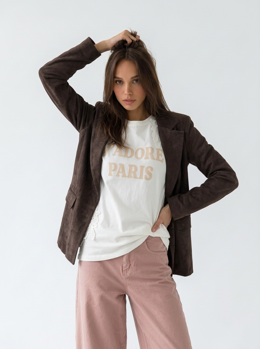 Giacca Katia in ecocamoscio – Marrone donna