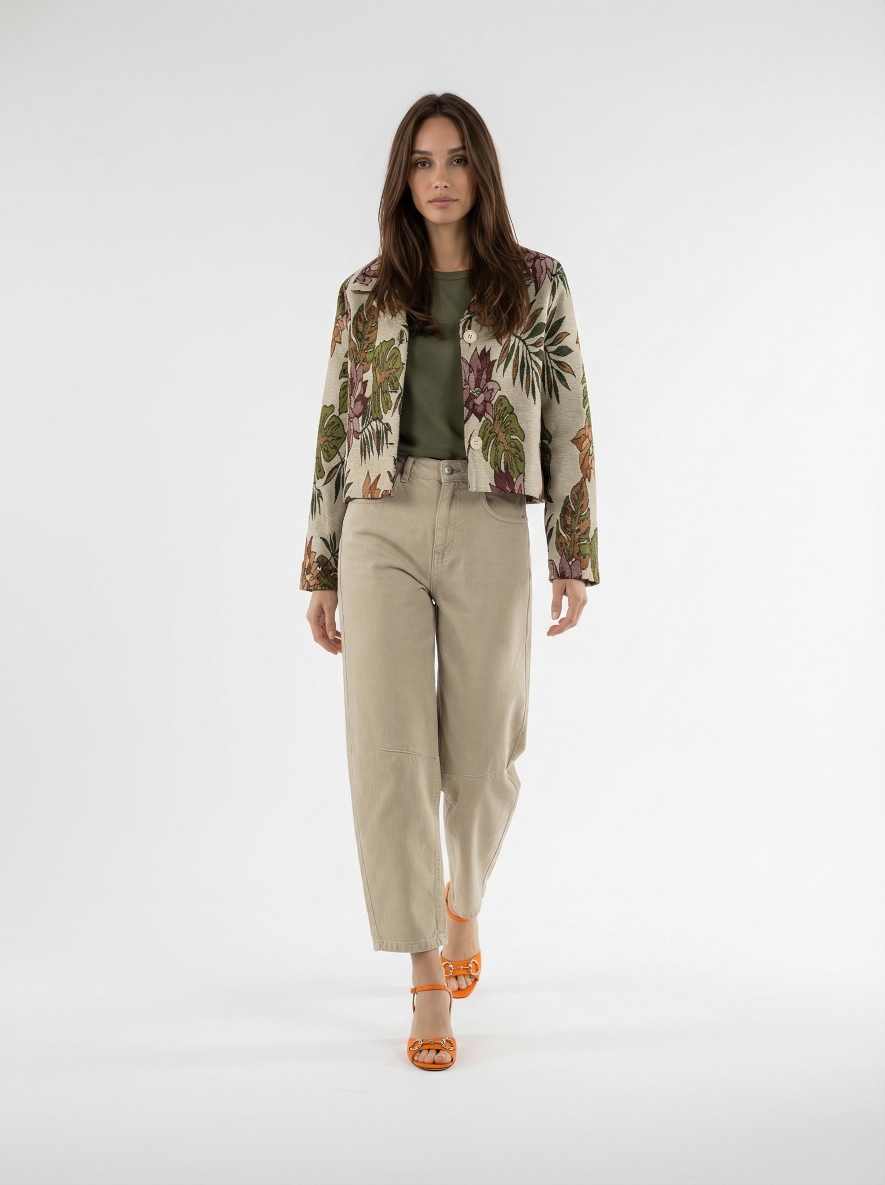 Blazer Camille jacquard floreale – Floral Tropical donna