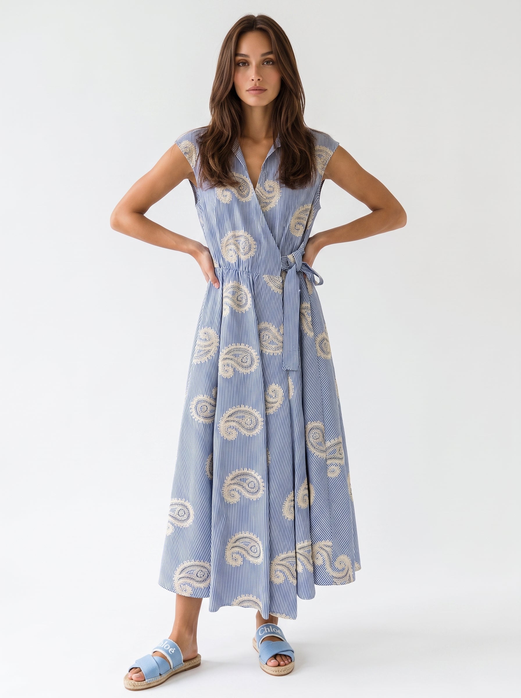 Abito Kyoto - azzurro a righe donna
