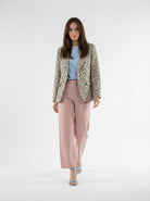 Giacca Vittoria monopetto fantasia -rosa donna