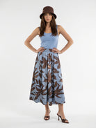Gonna Fiora - Azzurro marrone donna