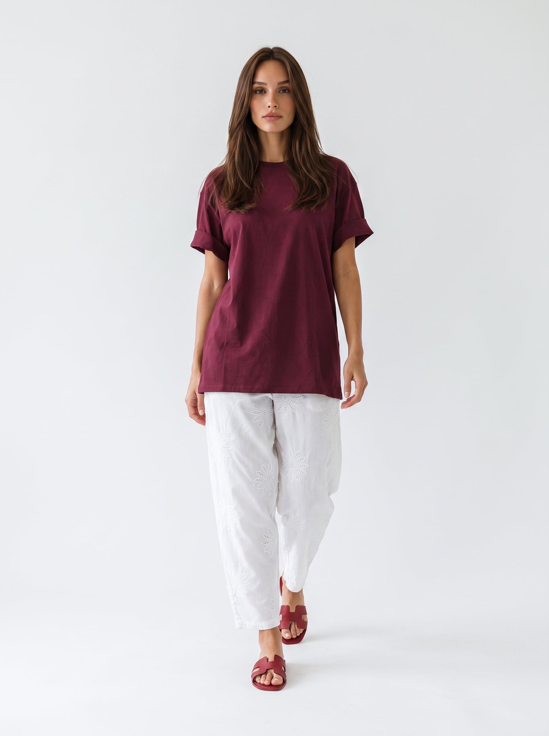T-Shirt Brooklyn - Bordeaux donna