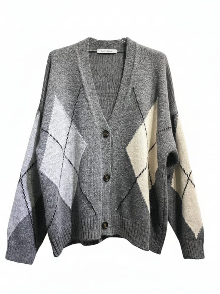 Cristal – Cardigan caldo in lana Grigio donna