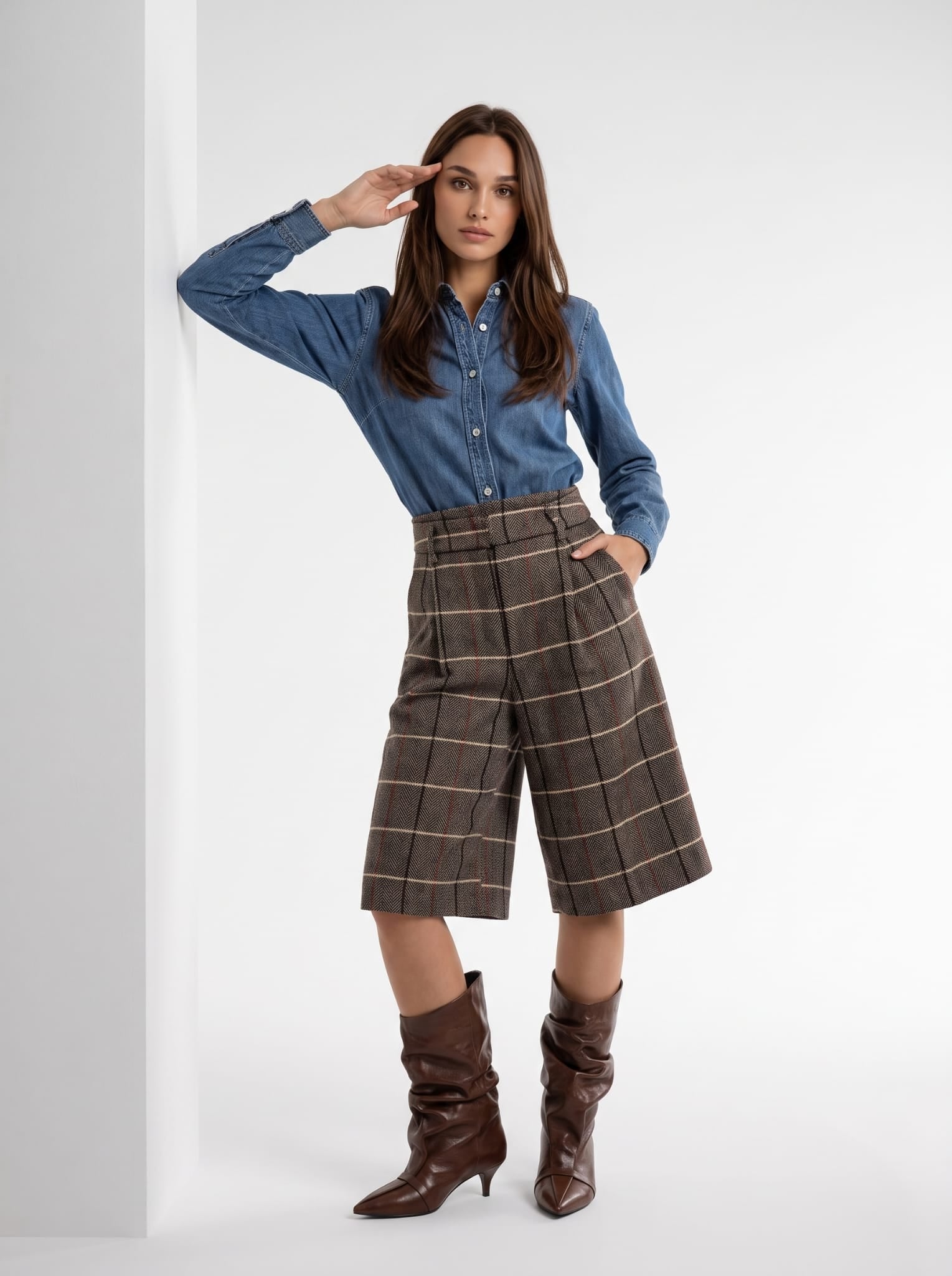 Bermuda Livia - Check Cacao Pantalone donna