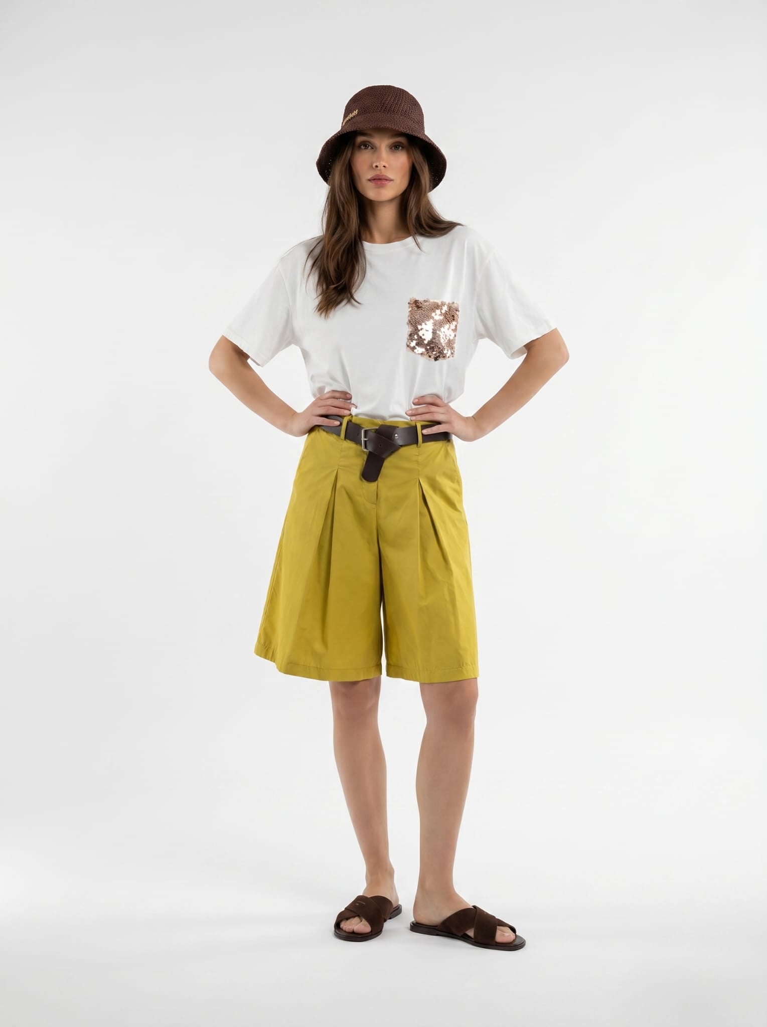 Bermuda Capri - Senape donna