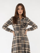 Chemisier Ottavia - Check Beige Abito donna