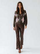 Pantalone Peonia - paillettes marrone donna