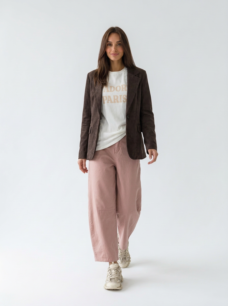 Giacca Katia in ecocamoscio – Marrone donna