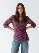 Camicia Sidonie - Prugna Gessato Camicia donna