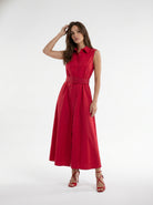 Abito Chemisier Olive - Rosso donna